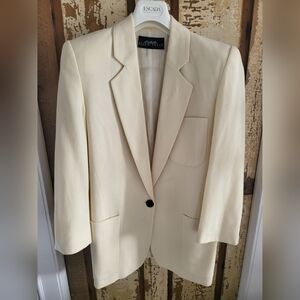 Ellen Tracy ◇ 100% Pure Wool ◇ Cream Blazer ◇ size 6